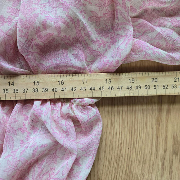 Blu Pepper Women's Peasant Blouse Medium Boho Semi-sheer Ruffle Floral Regency - Picture 9 of 10